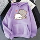 thumbnail image 3 of Sudadera con capucha de manga larga con estampado de gato para mujer, sudadera con capucha de lana para otoño e invierno, 3 of 5
