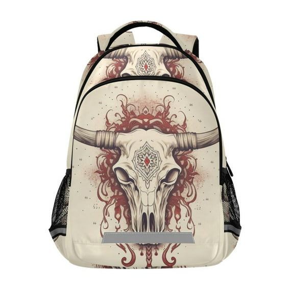 ALAZA Cow Skull Backpack Elementary School Bag Bookbag Travel Rucksack