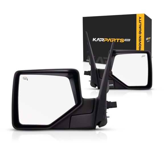 For Ford Explorer 2006 07 08 09 2010 Door Mirror Driver and Passenger Side | Pair | Power | Heated | Textured Black | w/Puddle Light | Replacement For FO1320270, FO1320284 | 6L2Z17683CAA, 6L2Z17682CA