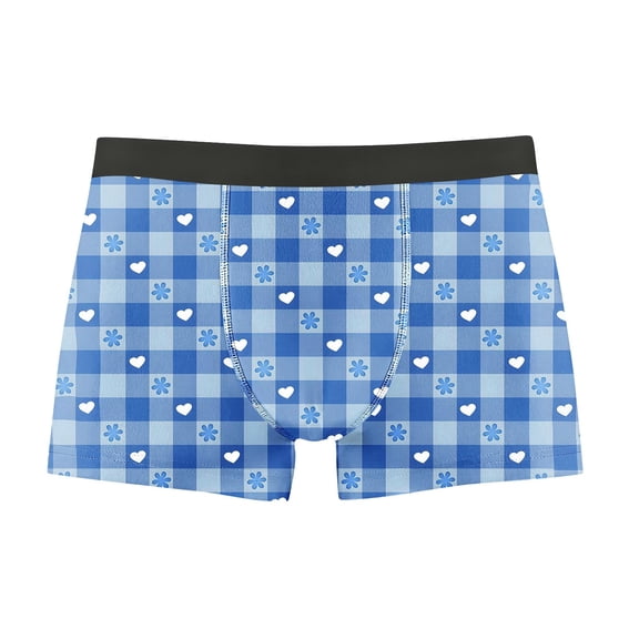 ZToonmas Men's Print Boxer Briefs Elastic Waistband Stretchy Underwear for Daily Wear and Valentine'S Day Gift