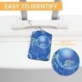 thumbnail image 3 of Square PU Leather Luggage Tags - 2 Pack with Privacy Cover and Stainless Steel Ring - Suitable for Travel, Backpack, Handbag - Suitcase Tags, Travel Tag Jellyfish, 3 of 7