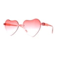 thumbnail image 3 of Lunettes de Soleil en Plastique Sans Monture en Forme de Cœur pour Fille, Taille Enfant, Rouges, 3 of 4