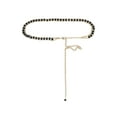 thumbnail image 1 of Cinturones de cadena de cintura INSPIRE CHIC, cinturón de cadena de cuerpo de metal dorado con cristales de rhinestone para vestido, se ajusta a una cintura de hasta 110 cm/43" negro, 1 of 5