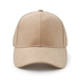 thumbnail image 3 of Suede Baseball Cap, Unisex Faux Suede Leather Classic Adjustable Plain Hat Baseball Cap Khaki, 3 of 6