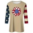 thumbnail image 4 of Camisetas de Manga Corta para las Mujeres Día de la Independencia Patriótica Impresa 3/4 Manga Cuello Redondo, Camiseta Casual para Diarios Y Festivales, 4 of 5
