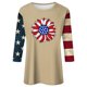 thumbnail image 3 of Camisetas de Manga Corta para las Mujeres Día de la Independencia Patriótica Impresa 3/4 Manga Cuello Redondo, Camiseta Casual para Diarios Y Festivales, 3 of 5