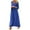 Blue, variant on ICHUANYI New Trending Womens Casual Solid V Neck High Waist Long Sleeve Long Dress Fashion Cloth 2024