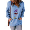 thumbnail image 2 of Sudadera clásica de manga larga con cuello en V y estampado de Halloween para mujer Pompotops FGAJ15750, 2 of 6