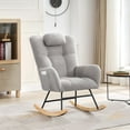 thumbnail image 4 of 2 Soft-Covered Wooden Frame Yy-6 Grid Base Rocking Chair With Headrest-2441, 4 of 9
