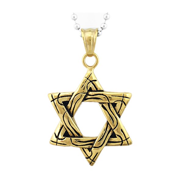 Colr de cadena de colgante de hexagrama de acero inoxidable Zulema Collar hexagrama