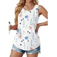 thumbnail image 3 of Fantaslook Womens Tank Tops Dressy Casual Sleeveless Blouses Crew Neck Pleated Tunic Shirts Summer Tops, 3 of 9