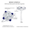 thumbnail image 5 of Rosec Jewels Moissanite Asscher Cut Engagement Ring with Sapphire (4.55 Ct T.W.) D-VS1 Grade Certified Statement Ring, 14K White Gold, US 9.50, 5 of 8