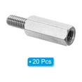 thumbnail image 3 of Uxcell M3x12mm+6mm Male-Female Hex Standoff Screws, Stainless Steel PCB Standoffs for Motherboards, 20 Pack, 3 of 4