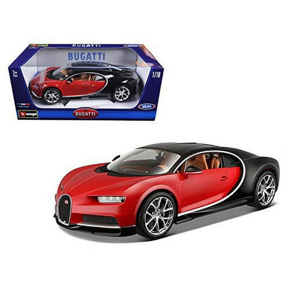NEW 1:18 BBURAGO COLLECTION - RED BUGATTI CHIRON Diecast Model Car By Bburago