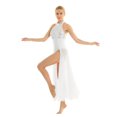 thumbnail image 3 of iEFiEL Women Adult Halter Sequined Lyrical Ballet Dance Dress with Built-in Leotard, 3 of 7