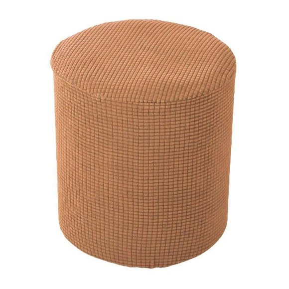 Housse de Pouf avec Dessous Texturé Élastique à Carreaux Tissu Lavable à la Machine - Vert