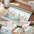thumbnail image 6 of Summer Beach Washable Small Entryway Area Rugs 2'x3', Ocean Colorful Coral Shell Starfish Seaweed Blue Plaid Low Pile Throw Rug Non-Slip Sturdy Edge Binding Carpet for Front Door Floor Room Entry, 6 of 9