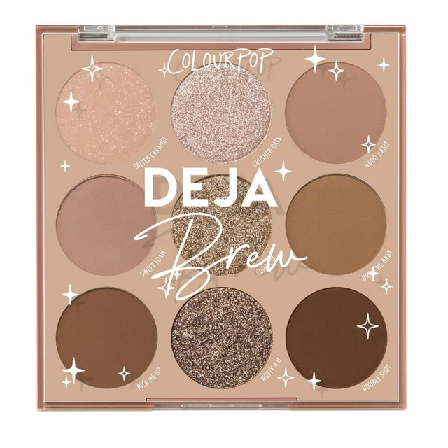 Colourpop Deja Brew Paleta De Sombras De Ojos - Paleta De Maquillaje De Ojos Nude En Tonos Fríos Con Acabados Mate, Metálico Y Brillante Mate - Maquillaje De Ojos De Alto Pigmento Con Una Fórmula De L