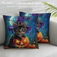 thumbnail image 3 of Orinice Cute Cat Graphic Decorative Throw Pillow Cover Short Plush Autumn Theme 1PC for Home Couch Living Room Bed Sofa Halloween 24x24in, 3 of 5