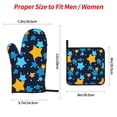 thumbnail image 4 of ZNDUO Oven Mitts and Pot Holders Sets, Blue Cartoon Star Doodle Pattern Non-Slip Cooking Oven Mitts, 4 of 8