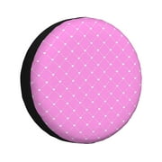 XMXY Pink Decorative Texture Spare Tire Cover，Universal Waterproof Cover for Jeep RV Tire Wheel Protection 14 inch