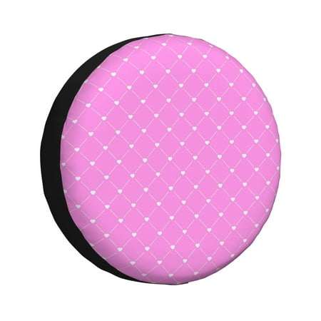 XMXY Pink Decorative Texture Spare Tire Cover，Universal Waterproof Cover for Jeep RV Tire Wheel Protection 14 inch