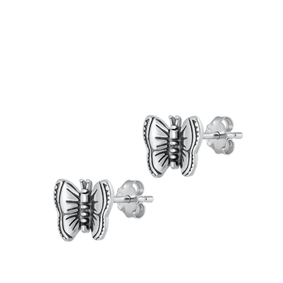 Sterling Silver Butterfly Stud Earrings 925 New Jewelry Female Unisex