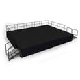 thumbnail image 3 of National Public Seating SG483210C-04-SS10 16 x 20 ft. Blue Carpet Stage with Black Shirred Pleat Skirting, 32 in. Height, 3 of 4