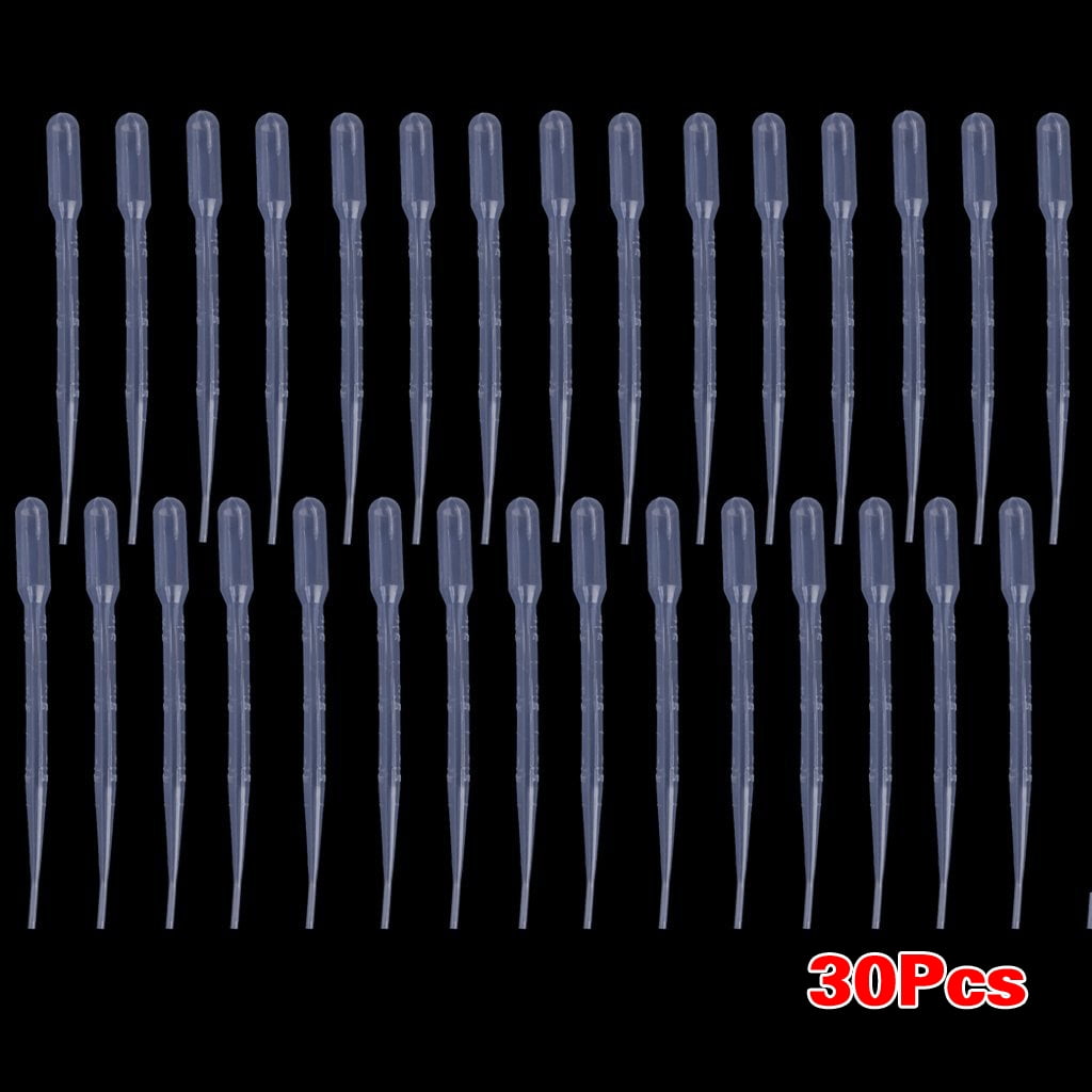 30Pcs 3ml Plastic Graduated Reusable Transfer Pipettes 160mm Pipets Eye Droppers