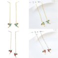 thumbnail image 3 of Pendientes largos con borlas Yashi Diseño de colibrí con diamantes de imitación, 3 of 4
