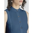 thumbnail image 4 of Moomaya Womens Solid Cotton Midi Dress, Sleeveless Summer Dress With Buttoned Closure, 4 of 8