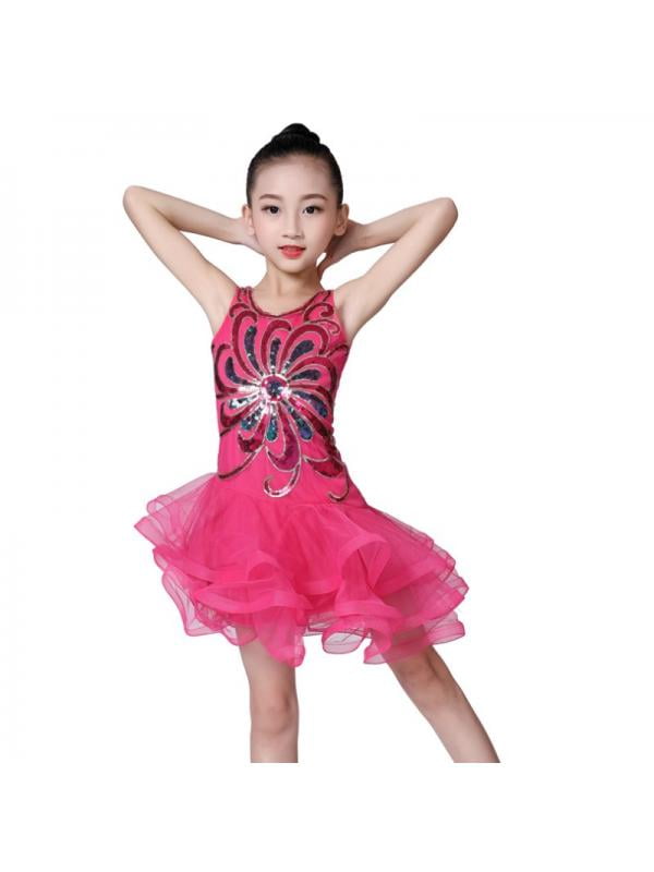 iiniim Kids Girls Sequin Hip Hop Jazz Ballet Latin Dance Dress Leotard Jumpsuit Stage Performance Dancing Costume 