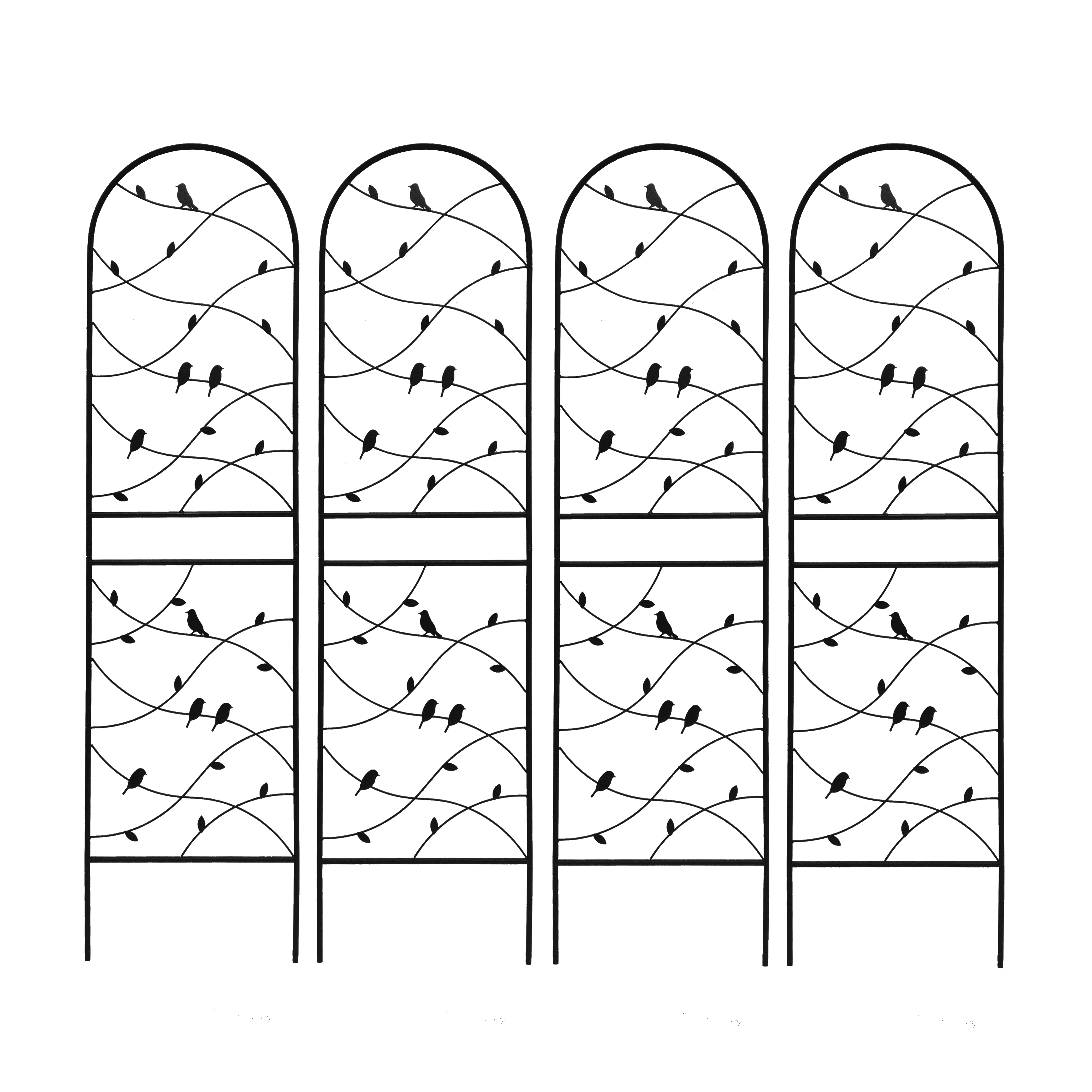 MAYEERTY 2 Pack Metal Garden Trellis 71 x 19.7 Inch Rustproof Climbing Plants Support Bird Deco Black Outdoor Flower