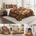 thumbnail image 6 of Twin XL Quilt Set 68''x98'', Bohemian Flower Lightweight Bedspread Coverlet Set with 2 Pillow Shams, Boho Tribal Colorful Distressed Printed Breathable All Season Quilt Bedding for Dorm/Guest Room, 6 of 9