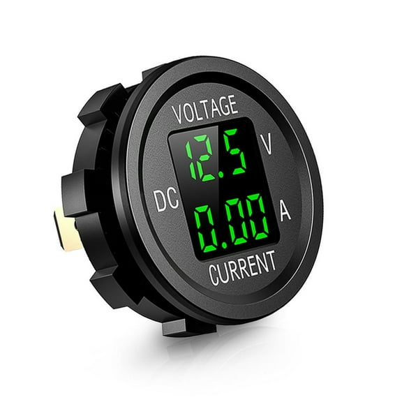 AOJA Digital Voltmeter Ammeter Universal High Precision Dual LED Display 12-24V Car Voltage Current Monitor Panel for Car