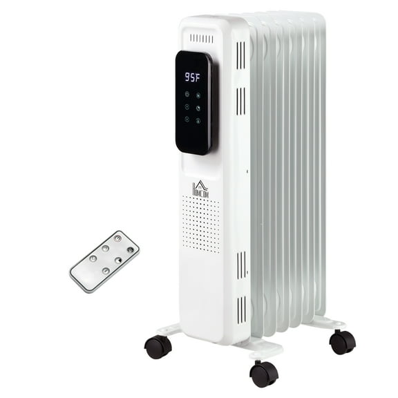 HOMCOM Ceramic Space Heater w/ Remote Control, White