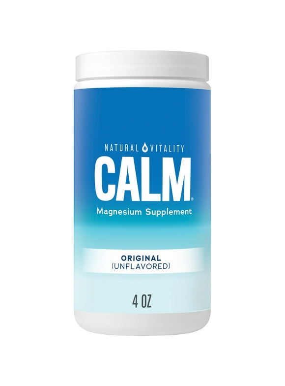 Natural Vitality CALM Magnesium Powder Supplement for Stress Relief, Unflavored, 4 Ounces