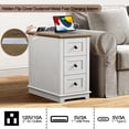 thumbnail image 6 of PLAMLE End Table with 3 Drawers for Living Room,Nightstand Sofa Side Table with Charging Station,End Table., 6 of 8