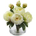 thumbnail image 1 of Nearly Natural 1400-WH Peony and Rose with Vase, White, 1 of 1