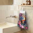 thumbnail image 3 of ZIATUBLE Rooster Flower Hanging Kitchen Dish Towel Absorbent Bathroom Hand Towels Easy to Clean Kitchen Hand Towels Set of 3 Decorative Dish Cloths Towel Fast Drying Kitchen Hanging Towels, 3 of 7