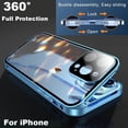 thumbnail image 2 of 360 ° Full Protection Metal Magnetic Double-Sided Glass Snap Lock Phone Case For iPhone 16 Pro Max 14 11 12 13 15 Pro Max Cover, 2 of 5