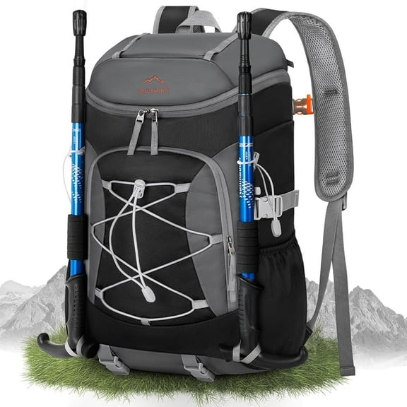 RAINSMORE Foldable Hiking Backpack for Women Men Packable Camping Backpack 40L Waterproof Hiking Daypack Bag Lightweight Collapsible Daypack for Travel Trekking Mountaineering Large Capacity