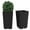 Black, variant on Costway 23" Tall Planters Set of 2 Rattan Wicker Plant Pot Self-watering Tree Pot Brown
