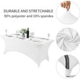 thumbnail image 5 of 6 Pack Spandex Table Cover for 6FT Table Universal Fitted Stretch Tablecloth for Party, Banquet, Wedding and Events-White, 5 of 12