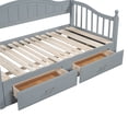 thumbnail image 4 of Euroco Wood Twin Size Daybed with Trundle and Drawers, Extendable Bed, Gray, 4 of 14