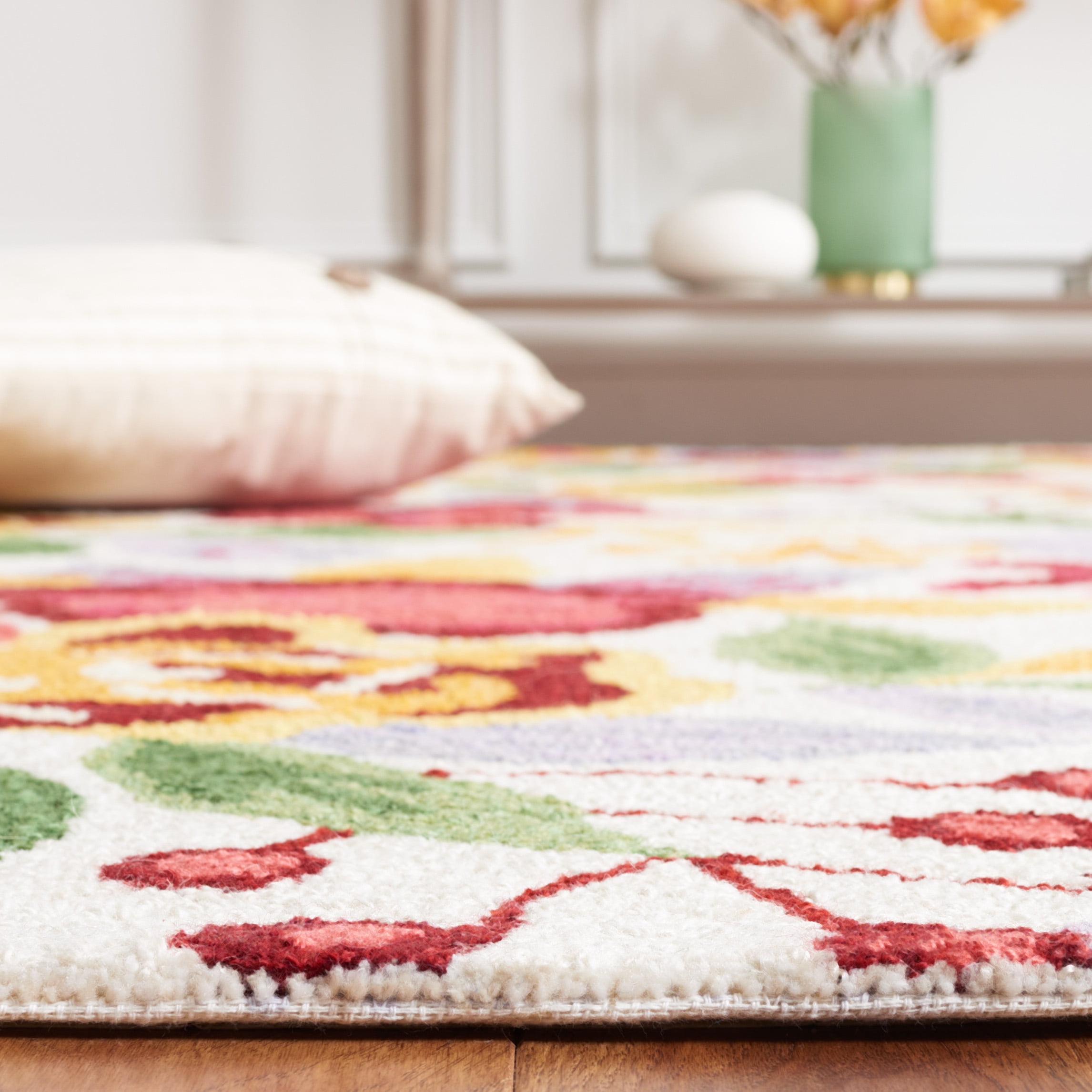 Safavieh Easy Care Alana Floral Area Rug, Ivory/Red, 8' x 10'
