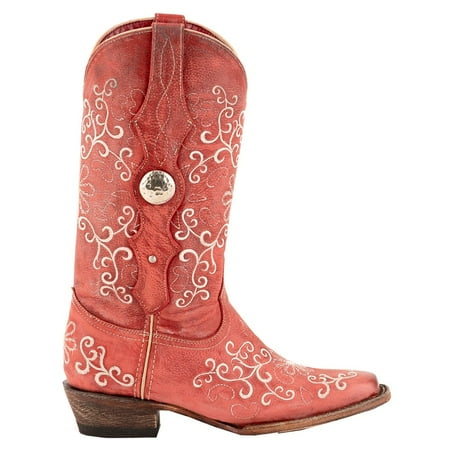 

Ferrini Womens Bella Square Toe Boots Mid Calf Low Heel 1-2