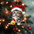 thumbnail image 6 of EWASWON Cute Christmas Cat Ornament - Kitty Car Charm, Backpack Pendant, Home Decor - Festive Gift for Cat Lovers, 6 of 8