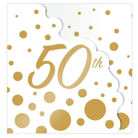 Sparkle Gold Dots 50th Anniversary Party Invitations (8