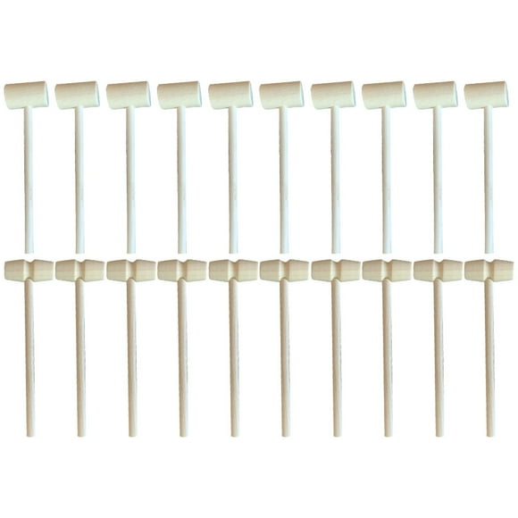 Miangastore Jouet de Martelage Mini Marteaux Bois Naturel Lot de 20 5.89x1.57x0.79 Po